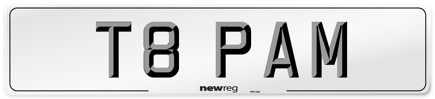 T8 PAM Number Plate from New Reg